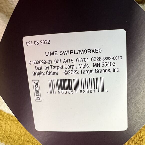 NWT Ava & Viv Sweater Women's Plus Size 2X Lime Swirl Knit Pullover Cozy New - Picture 6 of 14